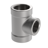 PF3T-RTE-HDN 1 1/2 in X 1/2 in Threaded Tee - Reducing 3000# T304L Stainless Steel Pipe Fitting